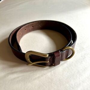 Vintage Eddie Bauer 100% leather belt with Brass Buckle